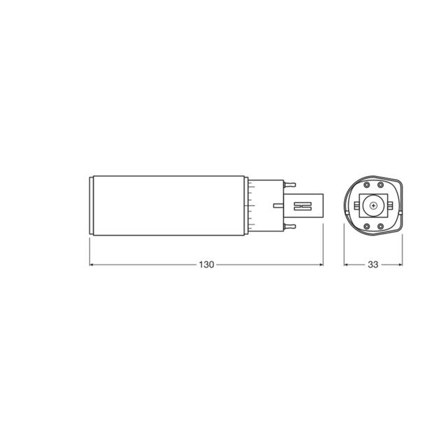 Lampa DULUX D E LED FR 13 ECG, AC mains 6W 830 G24q-1