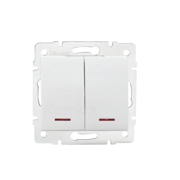 Łącznik dwugrupowy świecznikowy z LED LOGI 02-1120-102 biały 25079 KANLUX