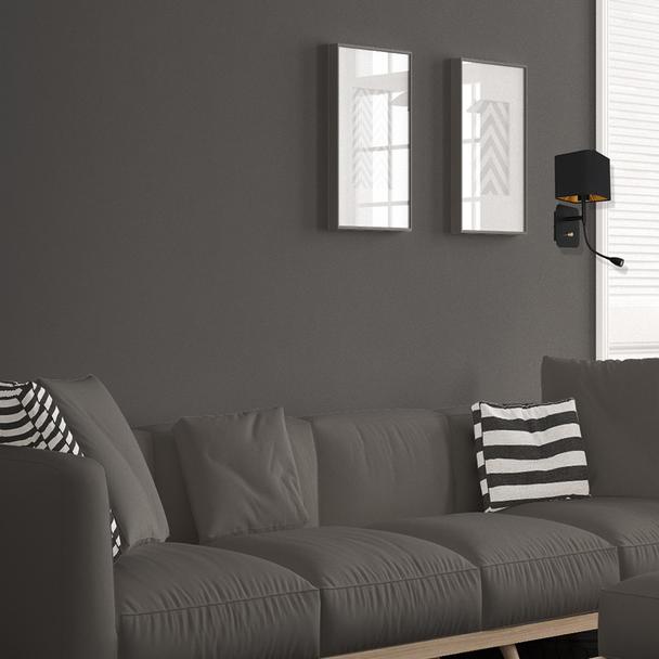 kinkiet Napoli E27 + LED 1W 90lm 4000K czarno/złoty ML6366 Milagro
