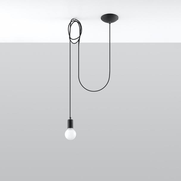 Sollux Lampa wisząca EDISON 1 LONG czarny SL.0369