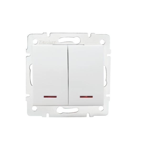 Łącznik dwugrupowy świecznikowy z LED LOGI 02-1120-102 biały 25079 KANLUX