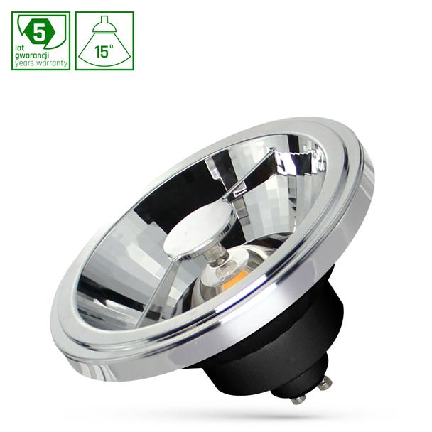 Żarówka LED AR111 GU10 230V 12W COB 15ST NW b. neutralna CZARNY 5 lat gw. Spectrum LED