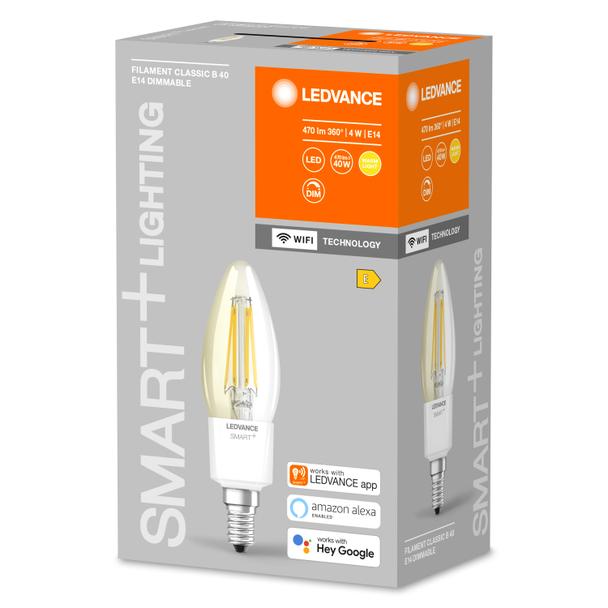 Lampa LED SMART+ WiFi CL B Filament szkło przezroczyste DIM 40 4W/827 E14