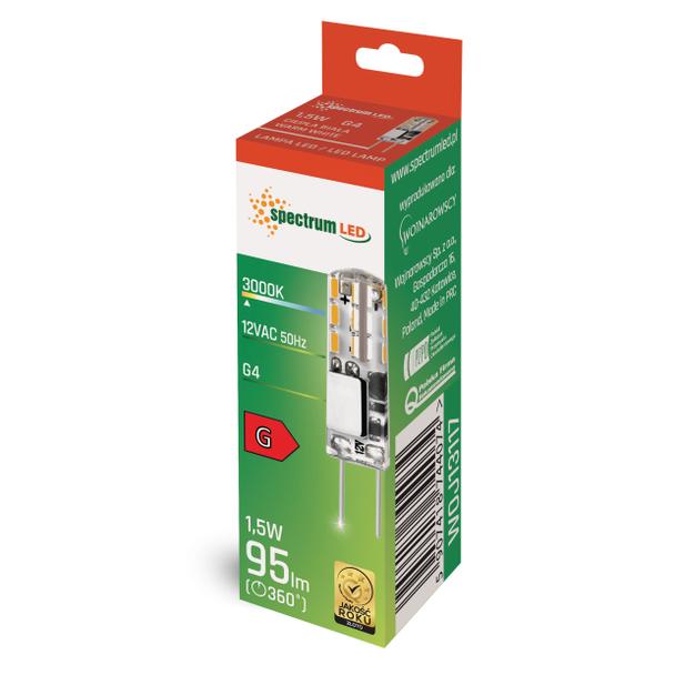 LED G4 column 12V 1,5W SILIKON WW  SPECTRUM