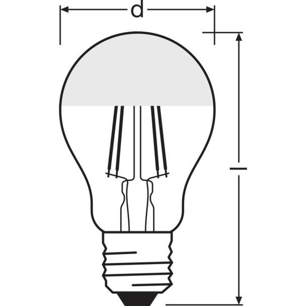 Lampa LED STAR CL A Filament szkło przezroczyste Mirror Gold 54 non-dim 7W 827 E27