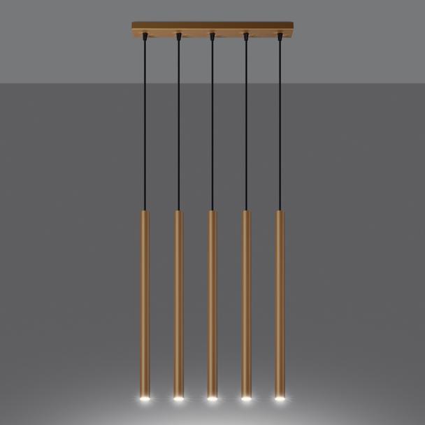 Sollux Lampa wisząca PASTELO 5L złota SL.1173