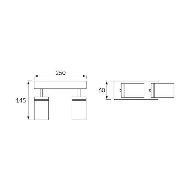 Oprawa ścienno-sufitowa TENOR GU10 czarna 04071 IDEUS
