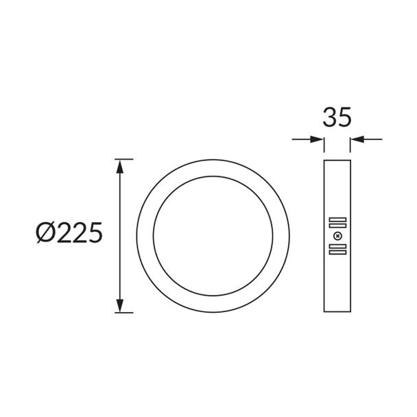 Oprawa sufitowa LED EDOR LED C 18W WHITE CCT 04761 IDEUS