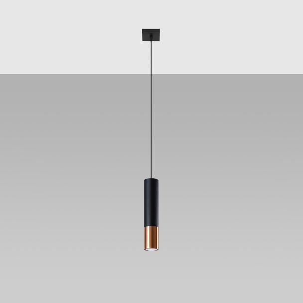 Sollux Lampa wisząca LOOPEZ 1 czarny/miedź