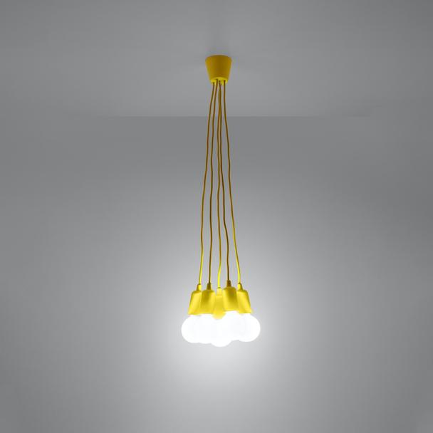 Sollux Lampa wisząca DIEGO 5 żółta SL.0580