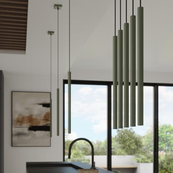 Sollux Lampa wisząca PASTELO 3P zielona oliwka SL.1521