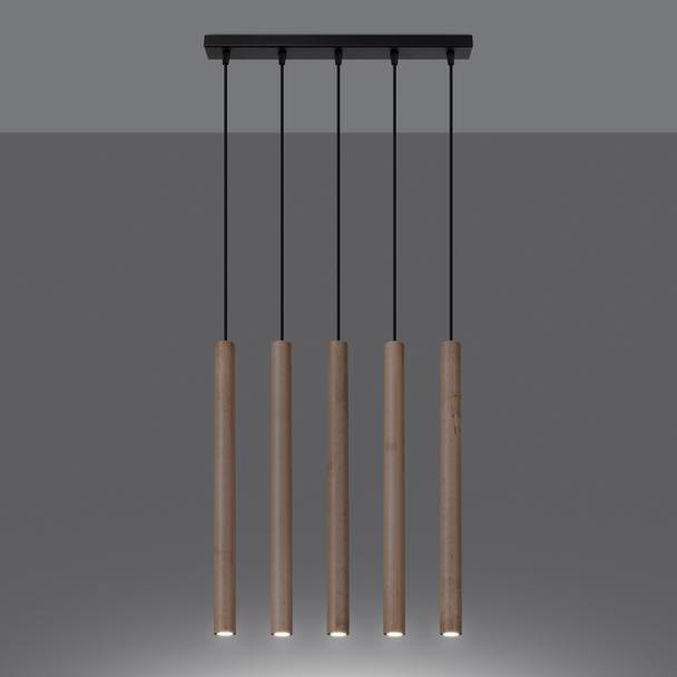 Sollux Lampa wisząca PASTELO 5L drewno SL.1269