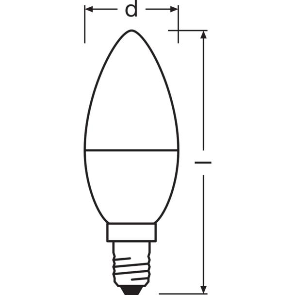 Żarówka LED x3 B37 Świeczka E14 4.9W = 40W 470lm 4000K Neutralna 180° BASE Osram