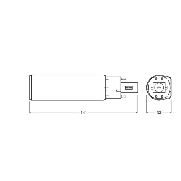 Lampa DULUX D E LED FR 18 ECG, AC mains 7W 840 G24q-2