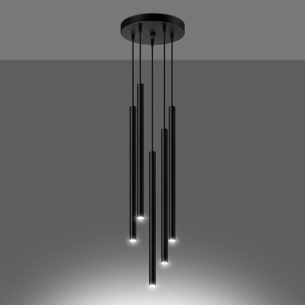 Sollux Lampa wisząca PASTELO 5P czarna SL.1176