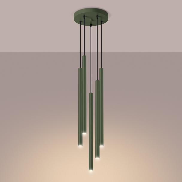 Sollux Lampa wisząca PASTELO 5P zielona oliwka SL.1522