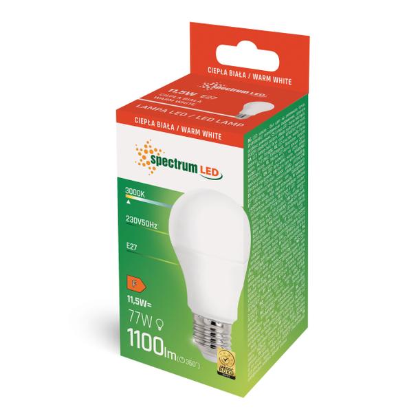 LED  GLS  E-27 230V 11,5W=75W WW SPECTRUM