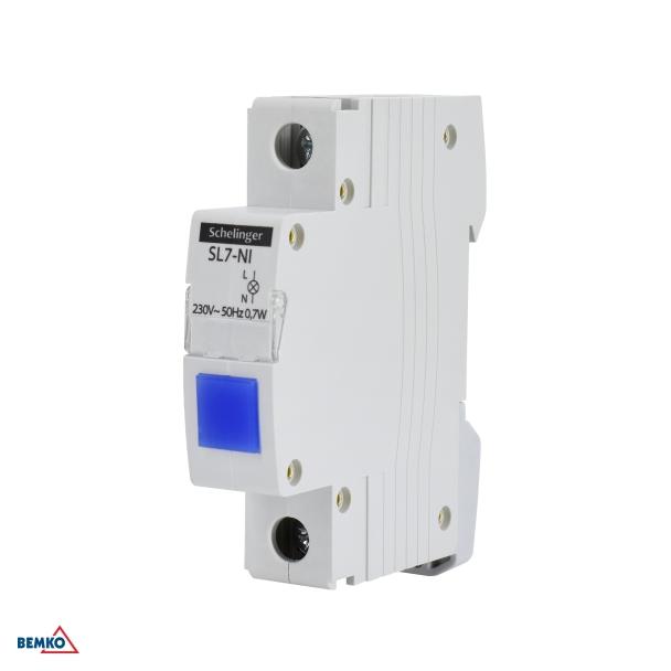 LAMPKA SYGNALIZACYJNA LED SL7 NIEBIESKA SCHELINGER S-A15-SL7-NI BEMKO