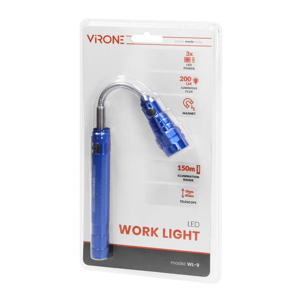 Latarka teleskopowa 17-57 cm, 3 LED, 4 x LR44, wyginana głowica, magnes WL-9 ORNO