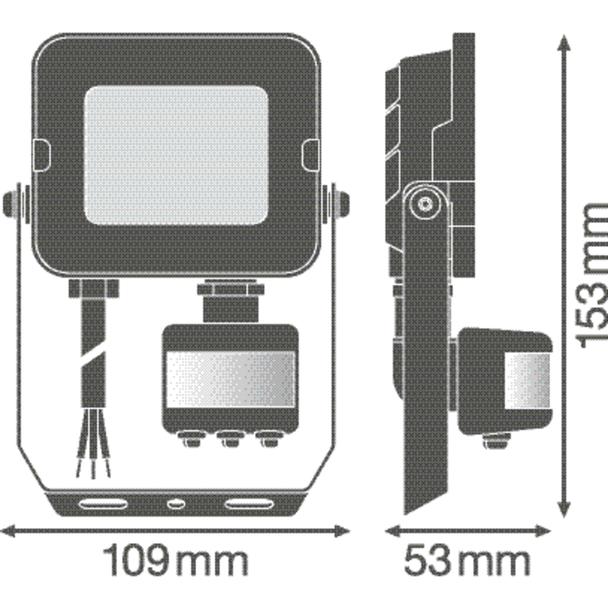 Naświetlacz FLOOD COMPACT SENSOR V 10W 840 SYM 100 black