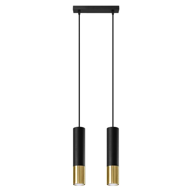Sollux Lampa wisząca LOOPEZ 2 czarny/złoty SL.0953