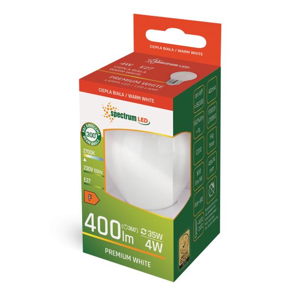 LED KULKA E-27  230V 4W COG WW WHITE SPECTRUM