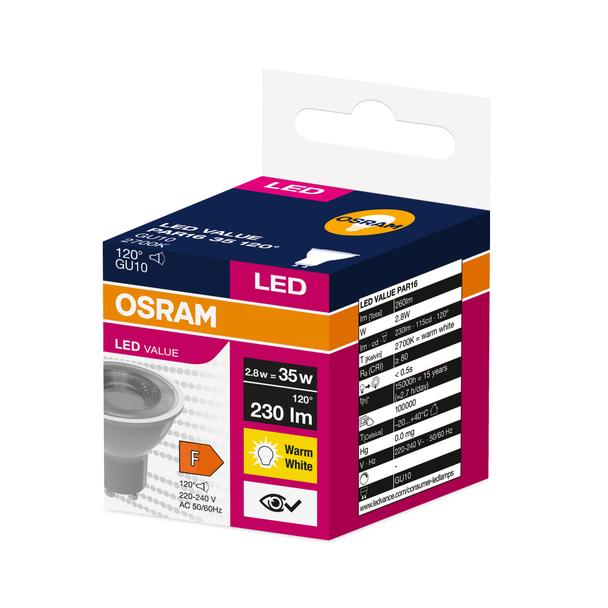 Lampa LED VALUE non-dim PAR16 35 120° 2,8W 827 230V GU10