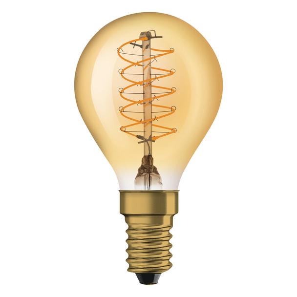 Lampa LED Vintage 1906 CL P Filament szkło przezroczyste GOLD 25 dim 3,4W 824 E14