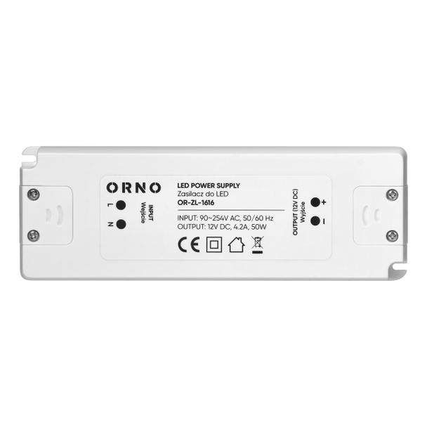Zasilacz LED 12V DC 50W 4,2A IP20 OR-ZL-1616 ORNO