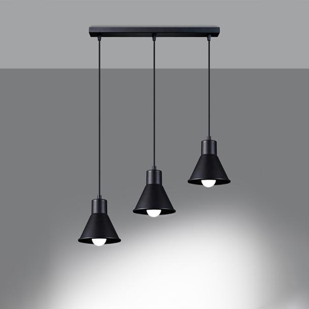 Sollux Lampa wisząca TALEJA 3 czarna [E27] SL.0986