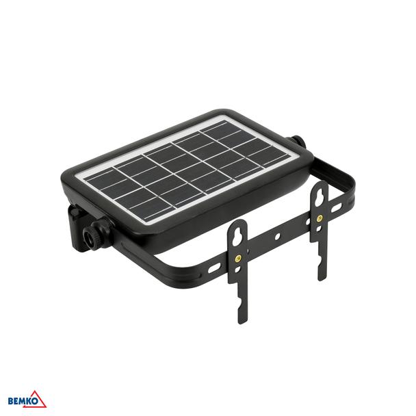 NAŚWIETLACZ LAMPA SOLARNA LED 3 barwy świecenia SOLEN 7W 900lm 3000/4000/6000K IP65 CZARNY Czujnik r C83-SON-007BL-CCT-PIR BEMKO