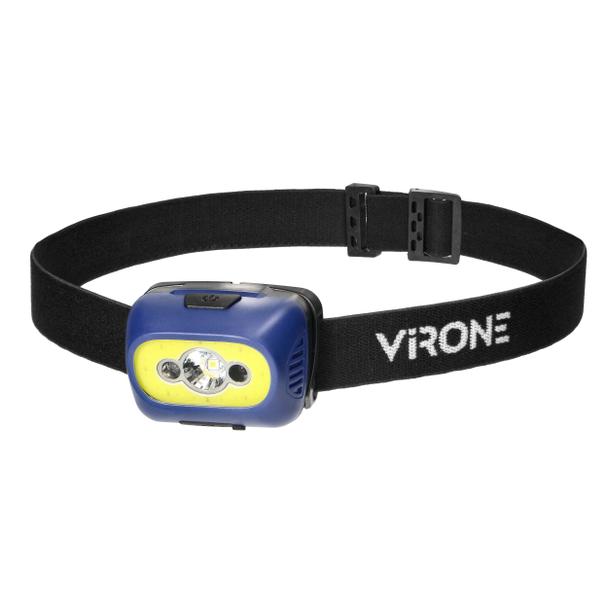 Latarka czołowa COB+LED, ładowanie USB, czujnik ruchu, niebieska LT-13/BL ORNO