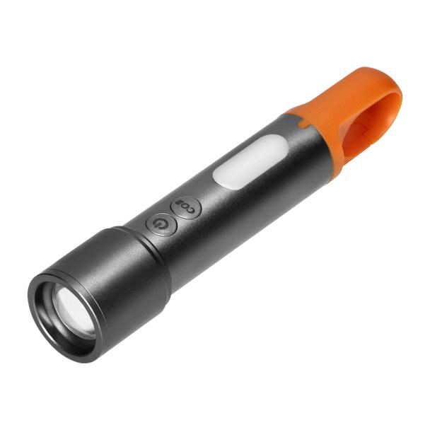 Latarka LED SMD 10W + COB 2W, 350lm, 1200 mAh, funkcja zoom, kolorowe nakładki LT-18 ORNO