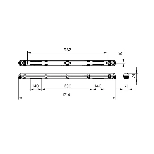 Oprawa hermetyczna Ledinaire WT065C przelotowa 42/23W 2900/4800lm IP65 4000K barwa neutralna LED29_4 9,11402E+11 PHILIPS
