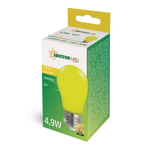LED GLS E-27 230V 4.9W YELLOW SPECTRUM