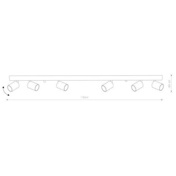 Nowodvorski plafon (reflektorki) Eye Spot VI 6xGU10 czarno/mosiężny 8819