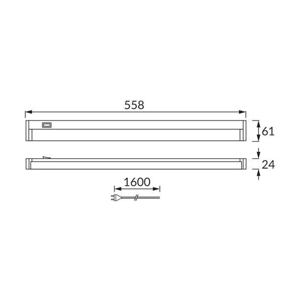 Podszafkowa oprawa liniowa SMD LED MANUEL LED 10W WHITE 4000K 03561 IDEUS