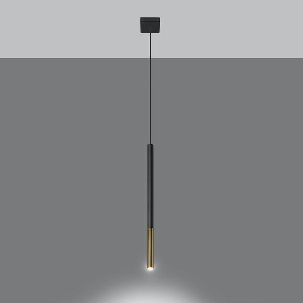 Sollux Lampa wisząca MOZAICA 1 czarny/złoto SL.0891