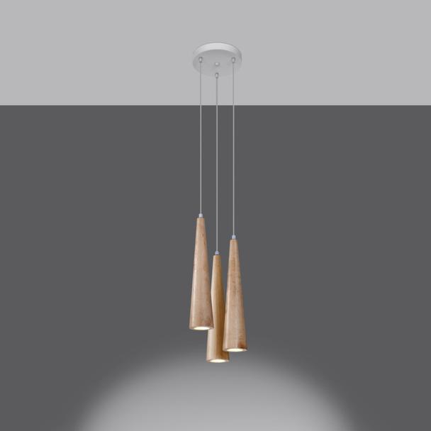Sollux Lampa wisząca SULA 3P naturalne drewno SL.1101