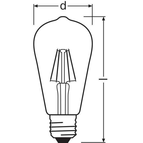 Lampa LED, klasyczny kształt bańki Edison 7W 827 230V szkło przezroczyste E27