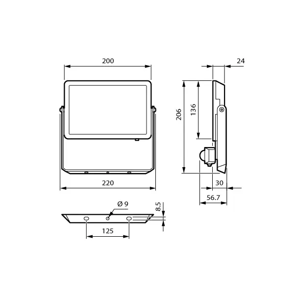 Naświetlacz halogen reflektor z czujnikiem ruchu LED PILA BVP008 50W 4750lm IP65 4000K barwa neutralna MDU 9,11402E+11 PHILIPS