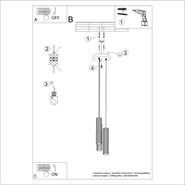 Sollux Lampa wisząca KARBON 3P beżowy SL.1595