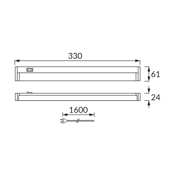 Podszafkowa oprawa liniowa SMD LED MANUEL LED 6,5W WHITE 4000K 03560 IDEUS
