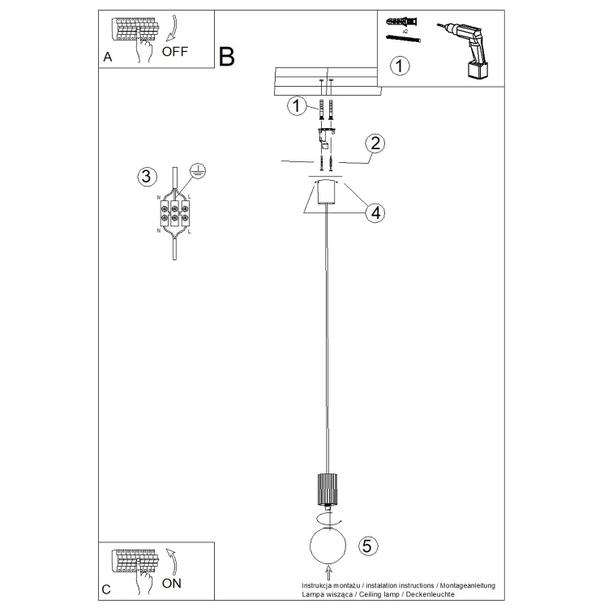 Lampa wisząca HALO 1 burgund
