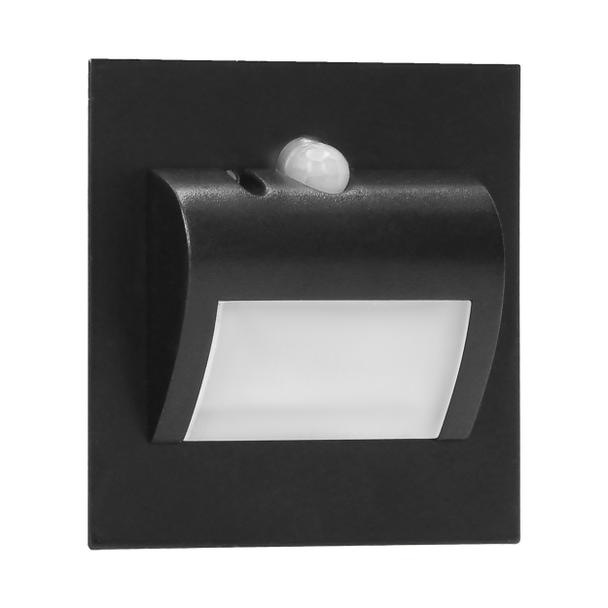 DRACO LED NEW 1,5W, oprawa schodowa podtynkowa, 12VDC, 30lm, 3000K, czarny, czujnik ruchu i zmierzch AD-OS-6164LR3/B ORNO