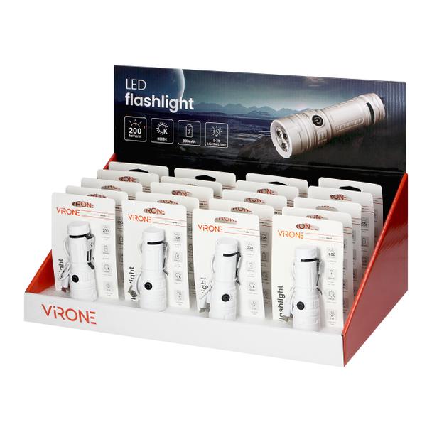 Latarka LED, 200lm, 300mAh, klips LT-29 ORNO