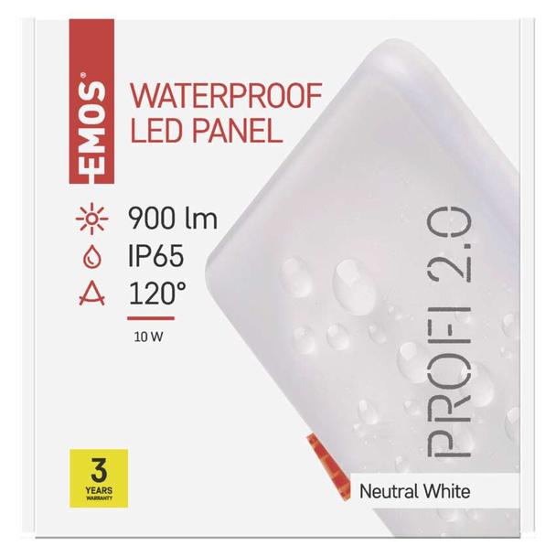 Panel LED wpuszczany kwadratowy 10W IP65 neutralna biel ZV2132 EMOS