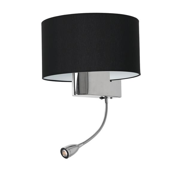 kinkiet Casino E27 + LED 1W 4000K czarny/chrom ML6378 Milagro