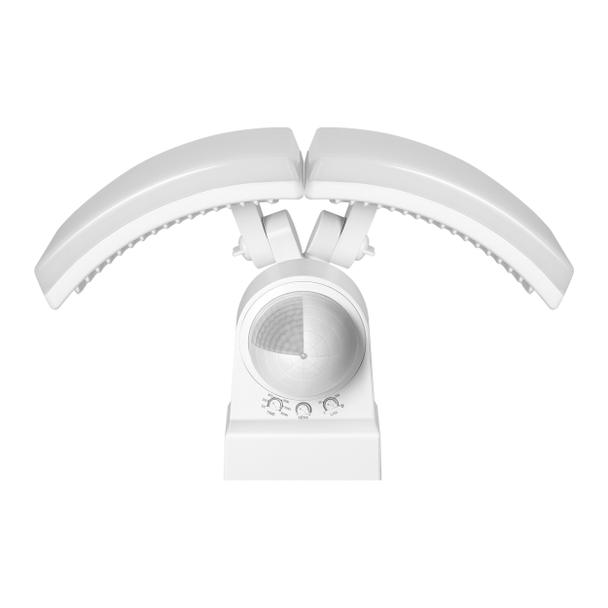 TOS DUO LED 2x20W podwójny naświetlacz ogrodowy z czujnikiem ruchu PIR 2x1600lm IP65 4000K neutralna biel PC biały AD-NL-6603WLR4 ORNO