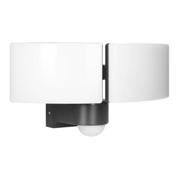 TOS DUO LED 2x20W podwójny naświetlacz ogrodowy z PIR 2x1600lm IP65 neutralna biel 4000K PC szary AD-NL-6603GLR4 ORNO